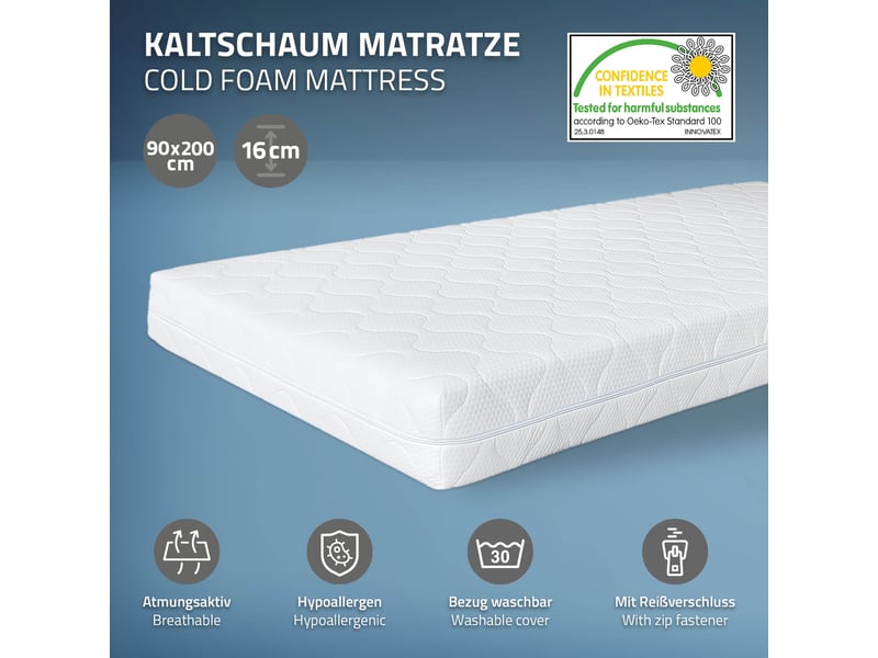  Ml-design lit cabane enfant avec matelas et sommier en bois de pin massif 90x200 cm, blanc, forme de maison avec toit et fenêtre, cadre montessori robuste pour filles et garçons, charge max. 100 kg ECD Germany GmbH - Conforama C