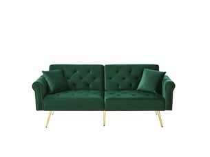 Canapé droit convertible <strong>MODENVIE</strong> <strong></strong> 2 places Velours vert