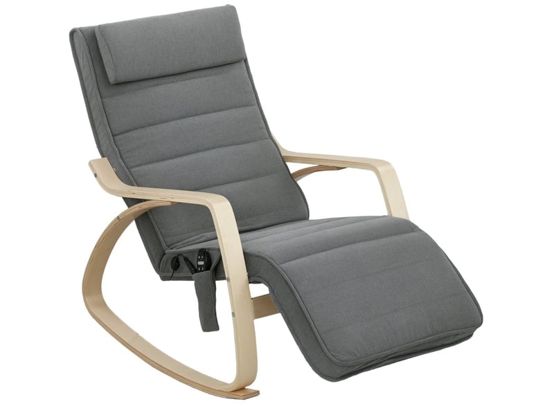 Fauteuil à bascule avec massage et chauffage lombaire, poche latérale, en polyester gris - Conforama A