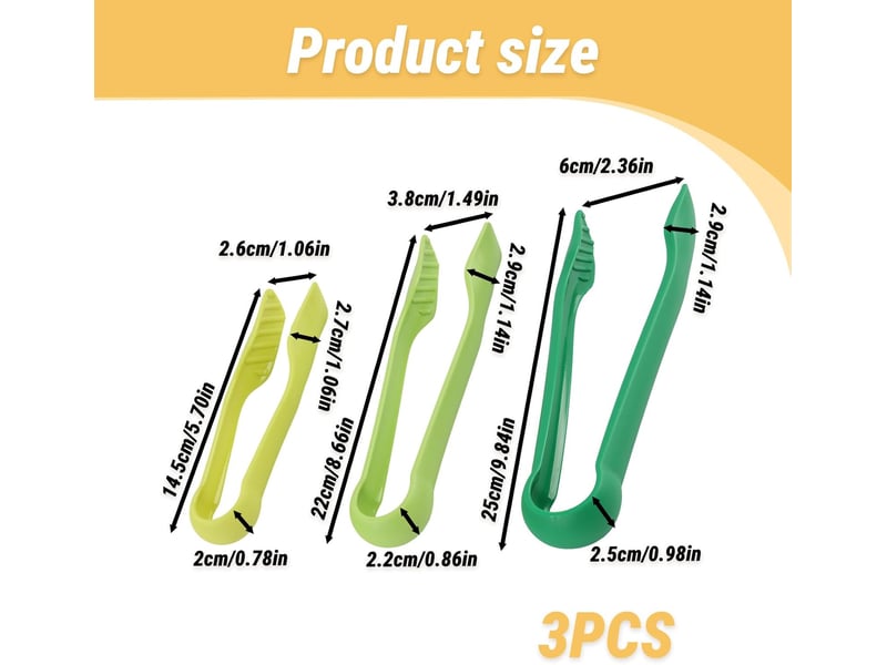  3 pièces pince de cuisine antidérapante, pinces à grillade friture servir, pinces alimentaire pour viande salade, 3 tailles empilables No Commercial reference - Conforama B