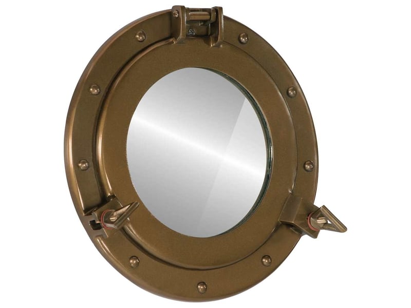  Miroir en forme de hublot mural ø30 cm aluminium et verre cf62790  - Conforama B