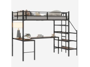 Lit mezzanine 90x190 cm <strong>OKWISH</strong>  <strong></strong> coloris noir