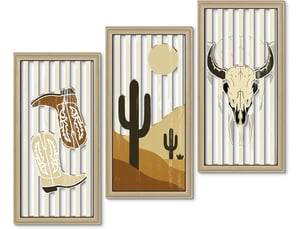 Ensemble de 3 tableaux abstraits bohèmes – décoration murale – décoration murale en bois (20 x 40 cm, environ 0,5 cm d'épaisseur)