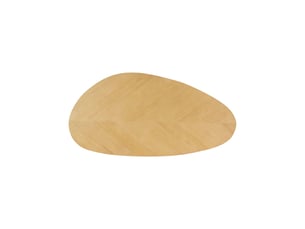 Table basse organique décor bois placage manguier naturel piètement acier - vanya