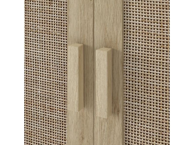  Meuble de rangement 2 portes en mdf et rotin naturel 80 x 40 x 88 cm W2552P474876 - Conforama E