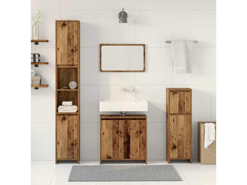 Ensemble de meubles salle de bain 4 pcs bois d'ingénierie cf63964 - Conforama C