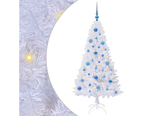 Sapin de noël artificiel, arbre de noël blanc 150 cm pvc et acier shl2296