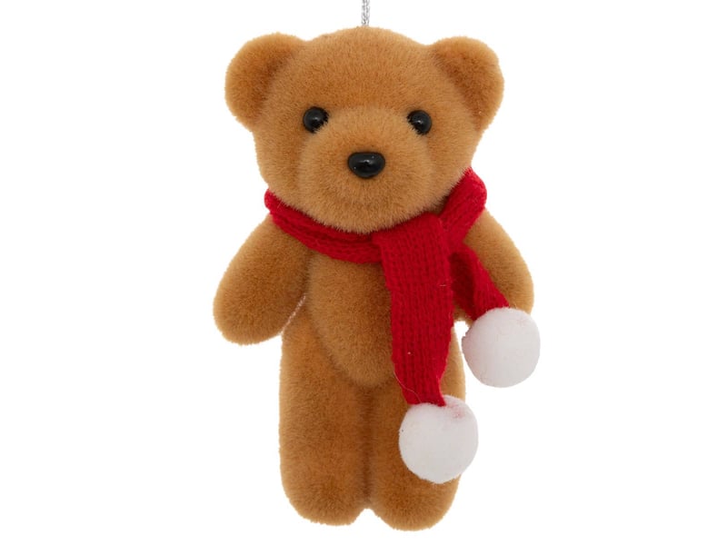  Sujet ourson polystyrène h.12cm marron  - Conforama C