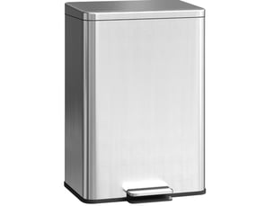 Poubelle à pédale 20 l en acier inoxydable argenté avec couvercle soft close et seau amovible, pour un intérieur net