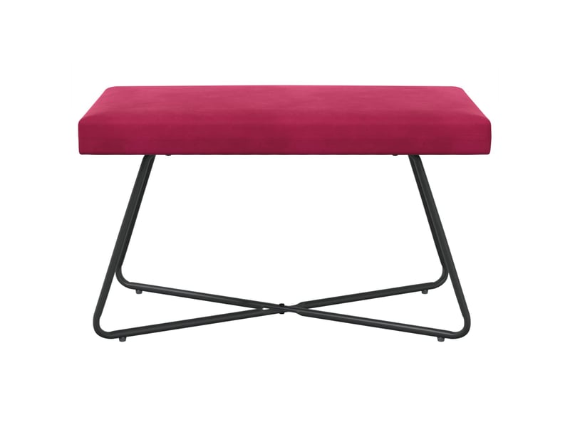  Banc, canapé 2 places bordeaux 80x40x45 cm velours  - Conforama E