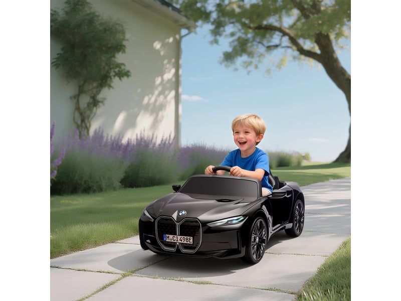  Voiture pour enfants, batterie rechargeable, 3-5 kmh, avec télécommande, lecteur multimédia, noire  - Conforama D