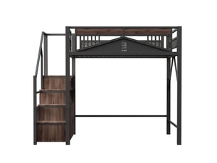 Lit mezzanine 140x200 cm MAISONORA coloris noir
