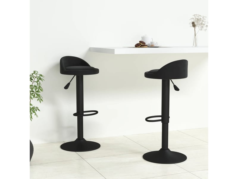  Lot de 2 tabouret de bar, chaise de bar noir velours shl40218  - Conforama B