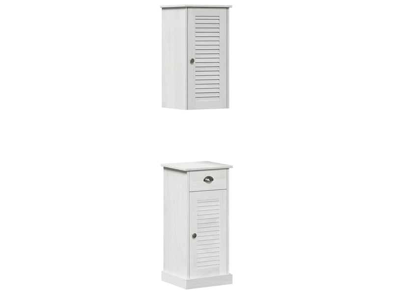 Armoire de salle de bain, cabinet de salle de bain vigo 2 pc blanc et blanc antique cf65137 - Conforama A