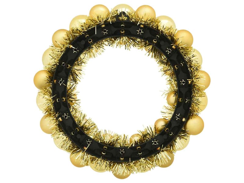  Couronnes de boules de noël 2 pcs doré 33 x 33 x 7 cm  - Conforama E