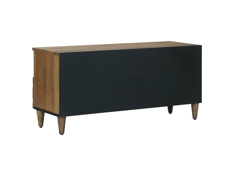  Meuble tv - banc tv - meuble de rangement marron 100 x 33,5 x 46 cm bois de mangue massif  - Conforama E