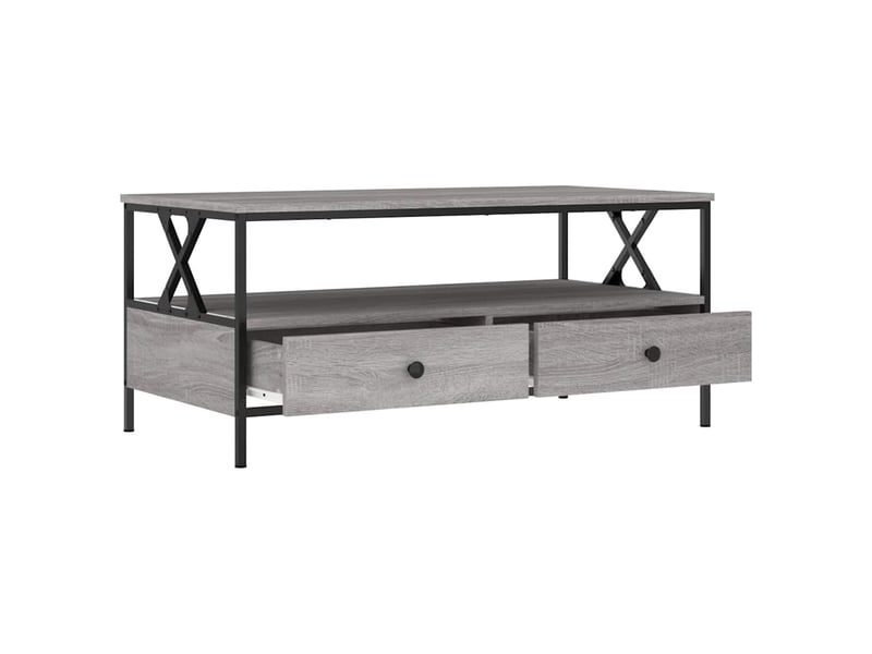  Table basse - table de salon - table à thé sonoma gris 100x51x45 cm bois d'ingénierie  - Conforama E