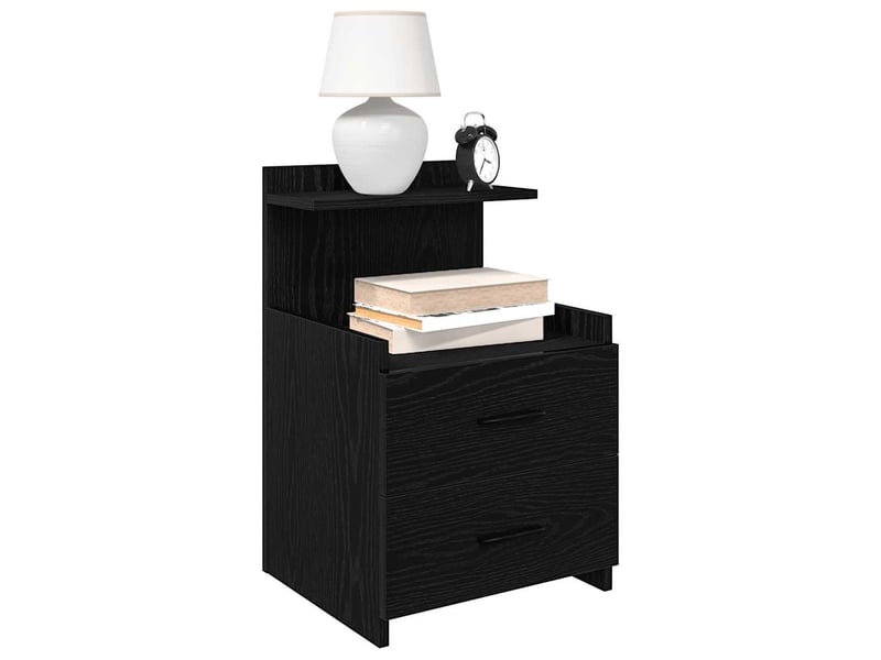  Tables de chevet 2 pièces avec 2 tiroirs noir 40 x 36,5 x 62 cm  - Conforama B