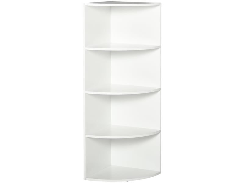  Bibliothèque d'angle murale à 4 étagères en bois blanc, 39,5 x 39,5 x 120 cm  - Conforama A