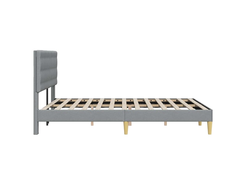  Lit double- lit adulte -  cadre de lit avec tête de lit gris clair 120 x 190 cm tissu  - Conforama D