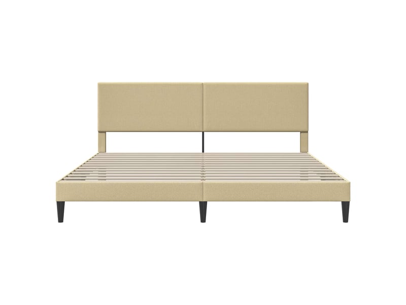  Lit double- lit adulte -  cadre de lit avec tête de lit gris vert clair 200 x 200 cm  - Conforama C