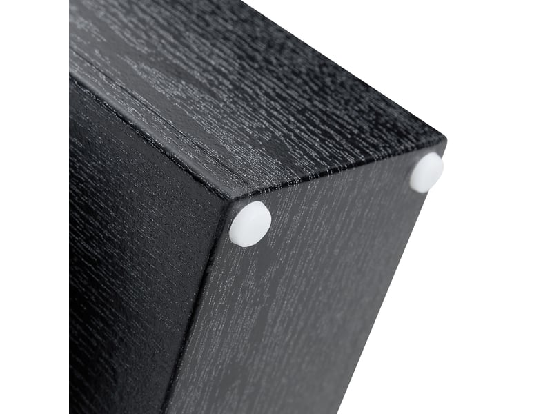  Set de tables basses gigognes rondes – mdf noir aspect bois et verre gris – ø 61 cm ø 44 cm  - Conforama E