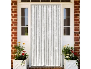 Rideau anti-mouches, moustiquaire gris clair et blanc 100x220 cm chenille cf43531