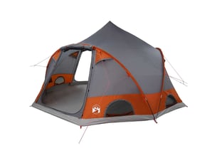 Tente de camping, tente dôme 4-personnes 4 personne gris et orange shl92381