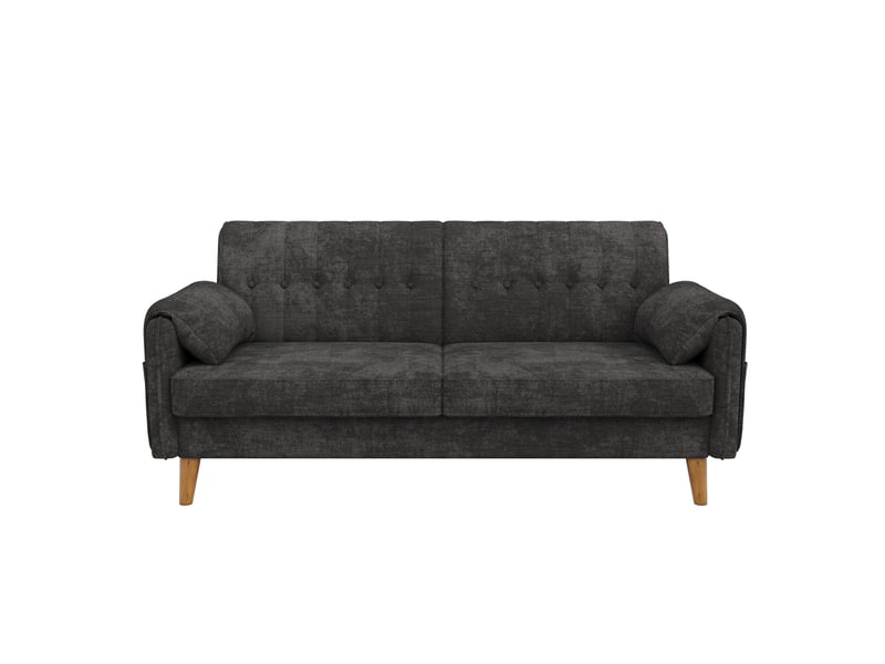  Canapé 2 places 161,5x79x83,5 cm en chenille gris foncé  - Conforama A