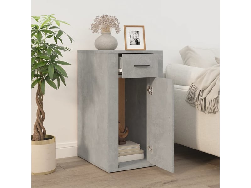  Meuble de rangement, armoire de bureau gris béton 40x49x75 cm bois d'ingénierie  - Conforama C