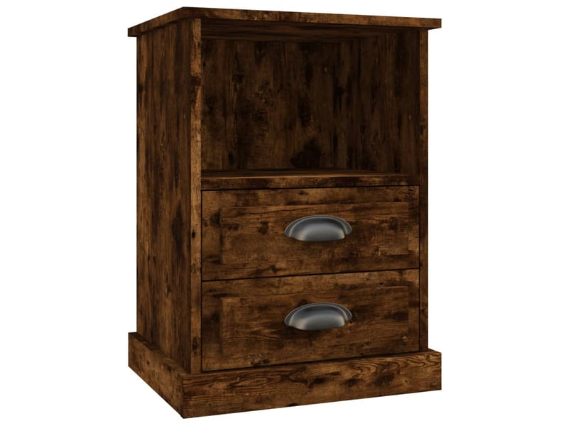  Lot de 2 tables de chevet - cabinet de chevet - table de nuit chêne fumé 43x36x60 cm  - Conforama E