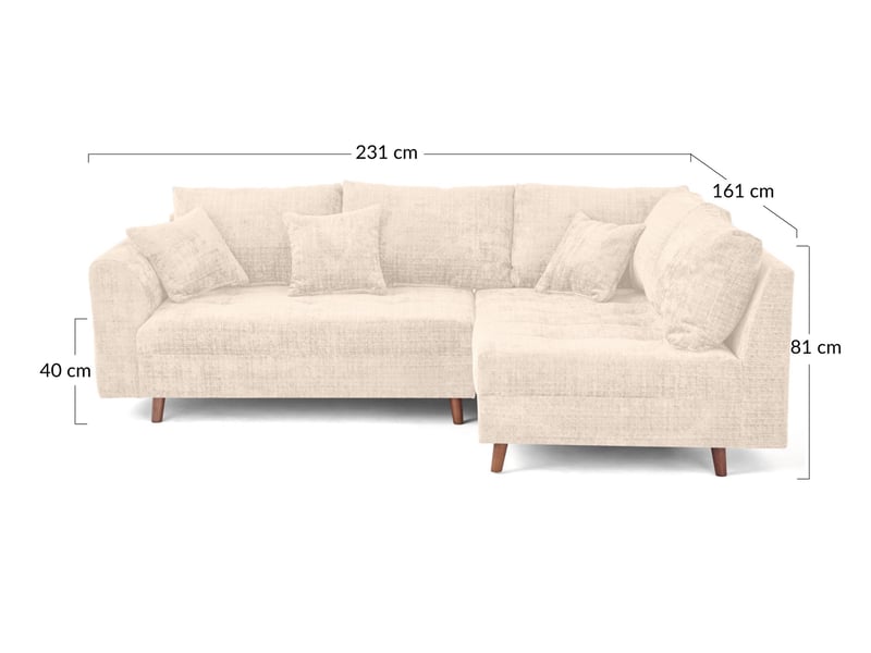  Rune - canapé d'angle droit 4 places en velours texturé - lisa design - prune RUNE - Conforama C