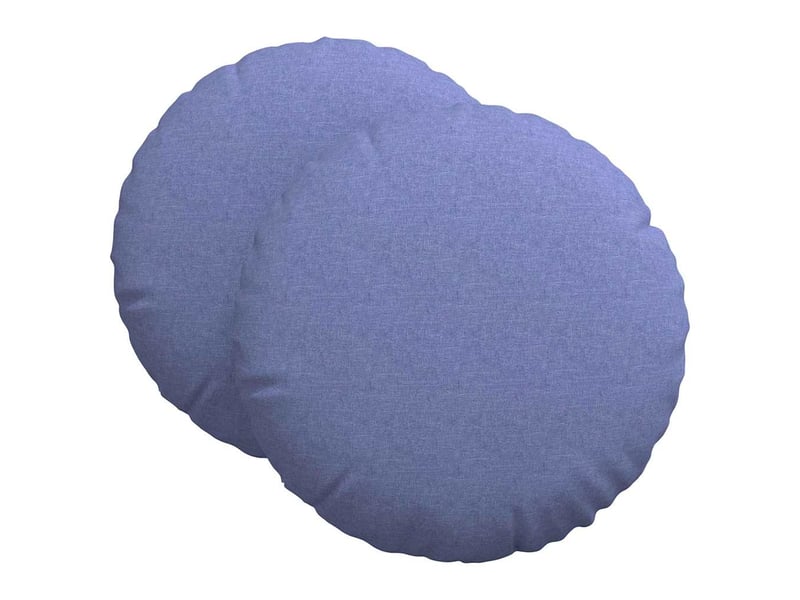  Lot de 2 coussins de siège, coussins décoratifs tissu bleu denim ø80 x 29 cm cf59771  - Conforama A