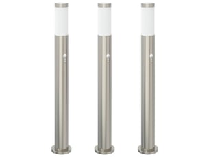 Lot de 3 borne lumineuse avec détecteur 80 cm acier inoxydable ip44 shl98602