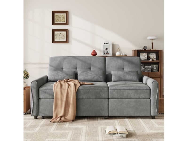  Canapé convertible 3 places coulissant dossier 3 positions homvra  - Conforama D
