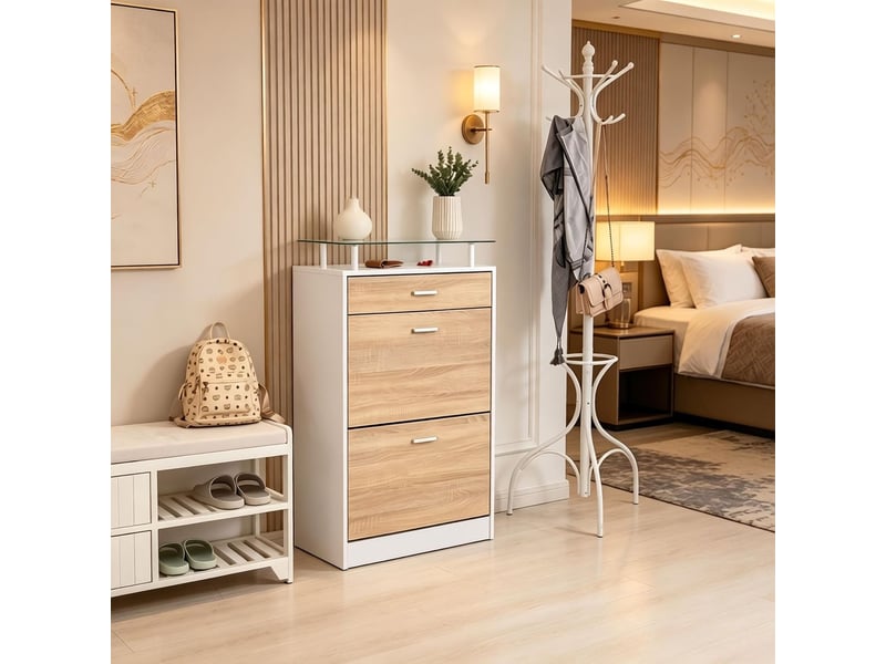  Meuble à chaussures design contemporain armoire à chaussures rangement chaussures  - Conforama D