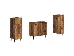 Ensemble de meuble de salle de bain 3 pièces zwolle bois ancien cf63539