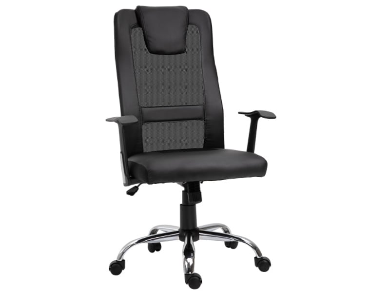  Chaise de bureau ergonomique inclinable, accoudoirs, réglable en hauteur, noire, 120 kg  - Conforama A
