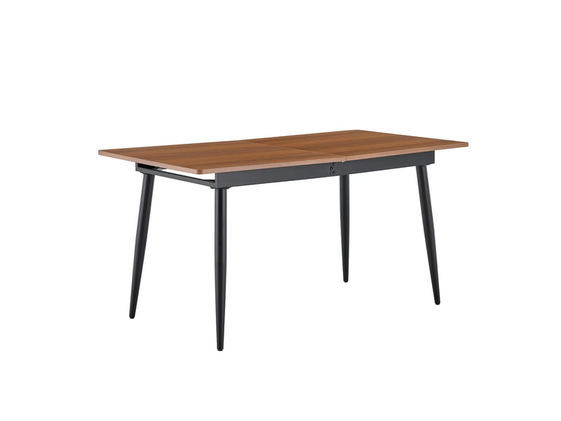 Table à manger rectangulaire 190,5 x 80 cm – walnut – plateau effet bois, pieds métal industriel - Conforama A