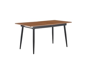 Table à manger rectangulaire 190,5 x 80 cm – walnut – plateau effet bois, pieds métal industriel