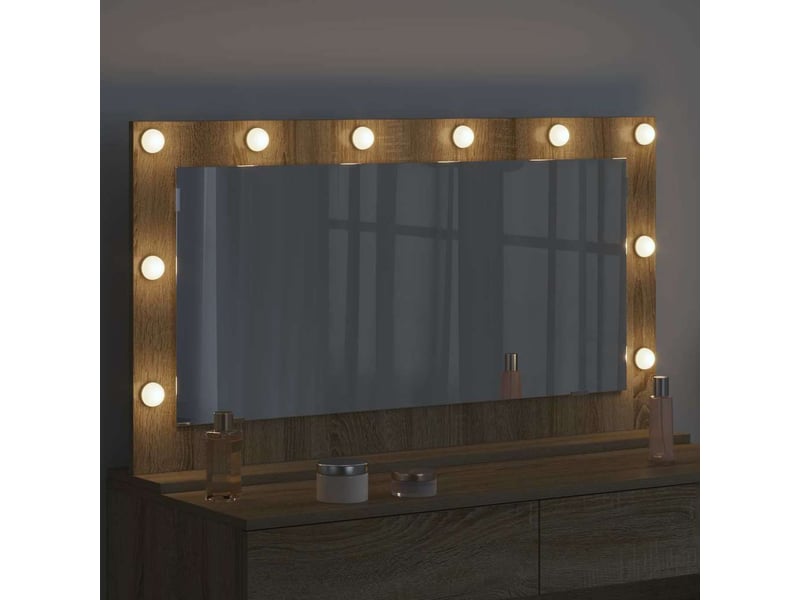  Miroir de vanité, miroir de coiffeuse chêne sonoma 100 x 55 x 18 cm rectangulaire cf62768  - Conforama C
