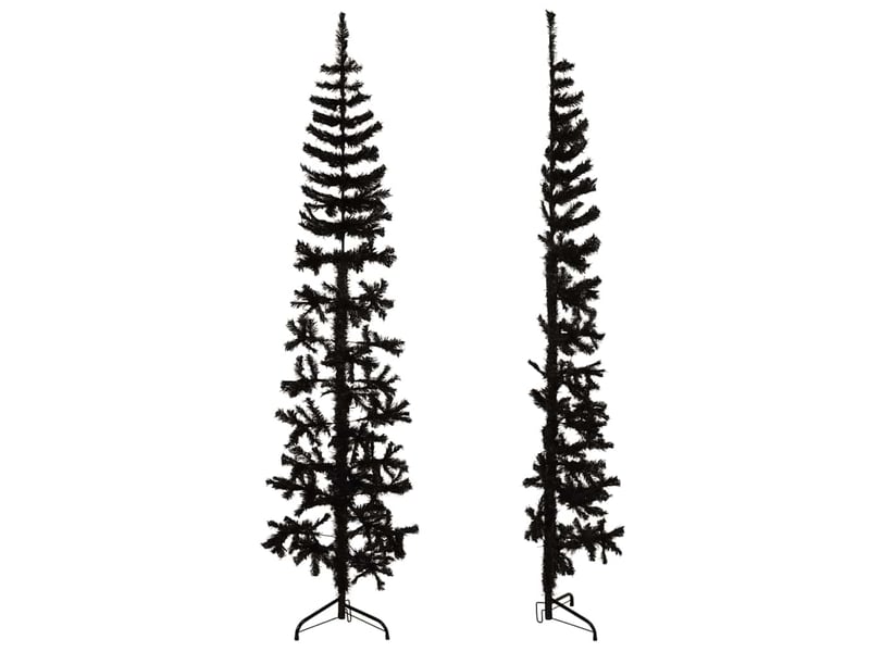  Demi sapin de noël, arbre de noël artificiel mince avec support noir 180 cm  - Conforama E