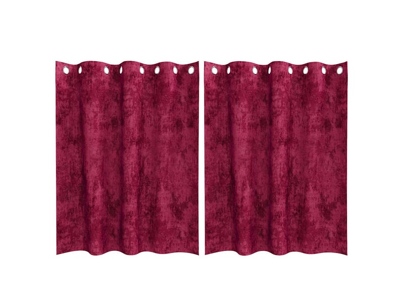 Lot de 2 rideaux en velours, rideaux de fenêtre bordeaux 140 x 140 cm velours cf44147 - Conforama A