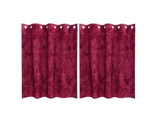 Lot de 2 rideaux en velours, rideaux de fenêtre bordeaux 140 x 140 cm velours cf44147