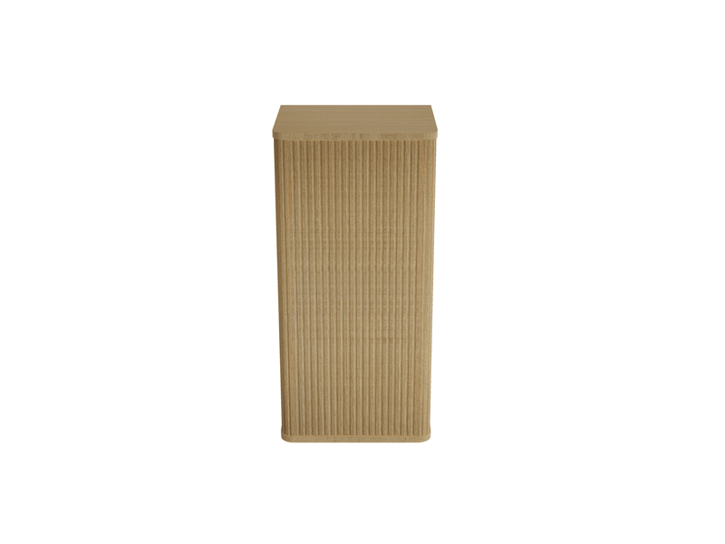  Meuble de rangement mural de salle de bains 36x29x75 cm à porte push-to-open en mdf coloris chêne  - Conforama A