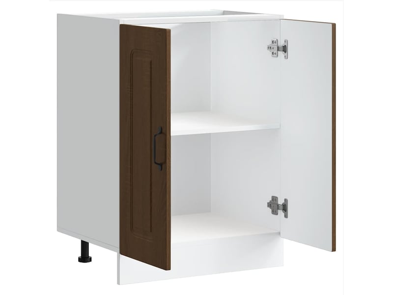 Meuble de cuisine, meuble bas pour évier kalmar chêne marron bois d'ingénierie - Conforama E