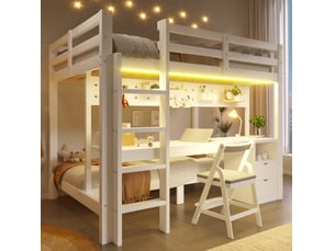 Lit superposé 140x200 cm <strong>MODENUIT </strong>  <strong></strong> coloris blanc