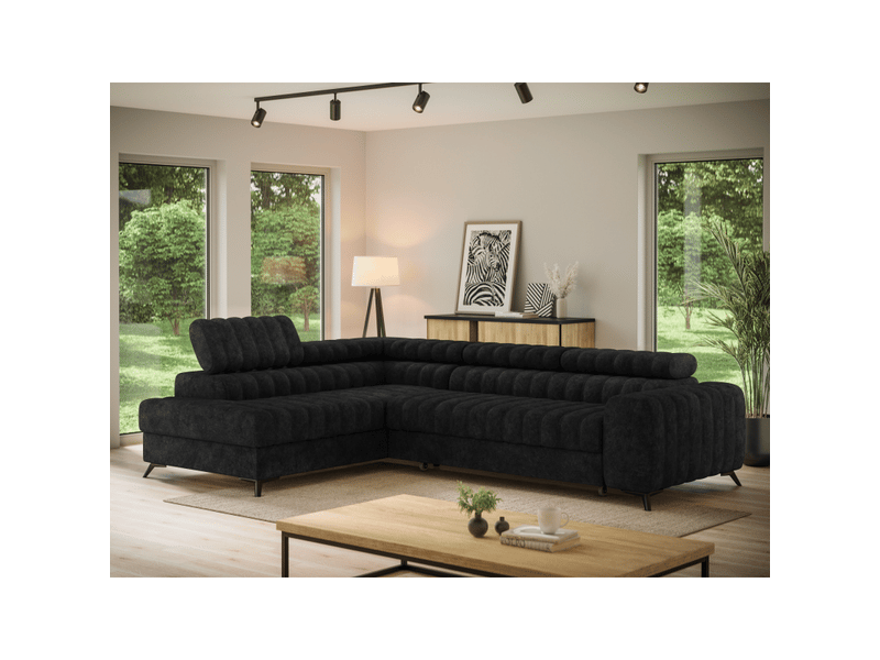  Canapé d'angle collection kanedojo coloris noir  - Conforama B