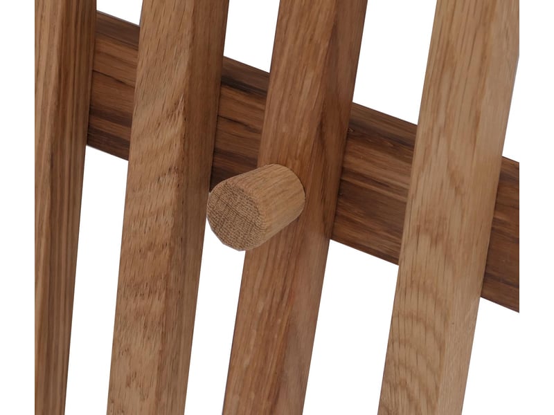 Mca lot de 2 panneaux vestiaire hwc-p57, patère murale, patère en bois, bois massif 135 x 40 cm, chêne  - Conforama E