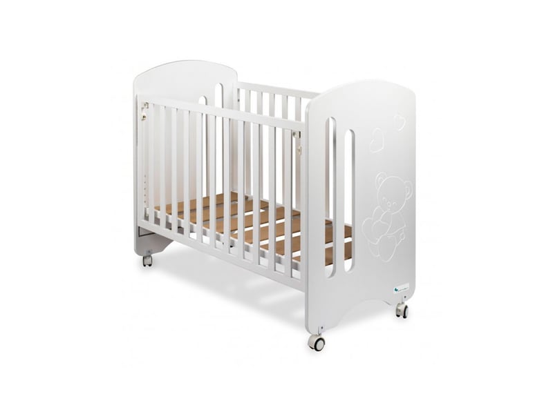  Lit bébé pour matelas 60x120-lovely-blanc avec kit cododo CUNA11CK - Conforama B